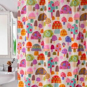 Natural Life Colorful Mushroom Pattern Shower Curtain
